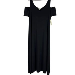 Sejour Nordstom Long Cold Shoulder Dress Black 2X